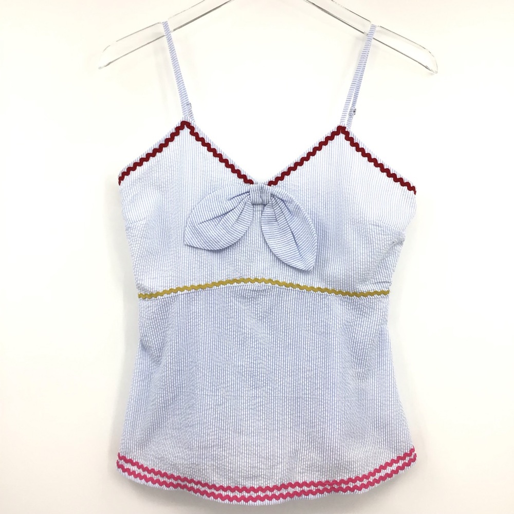 Andrew Seersucker Ric-Rac Cami Top